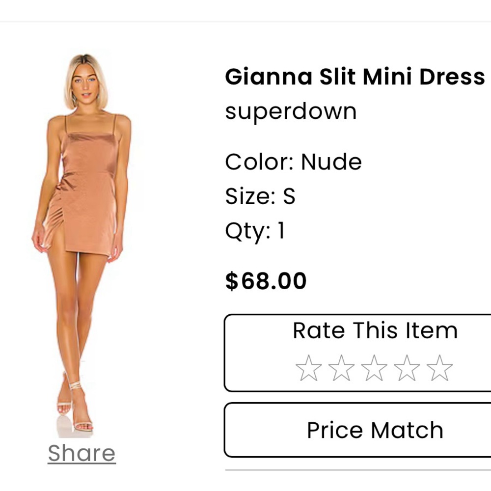 Gianna slit mini dress - size S